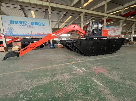 중국 최고 브랜드 사용되지 않은 양서식 발굴기 HK150SD 0.25 M3 강 청소 기계 장거리 붐