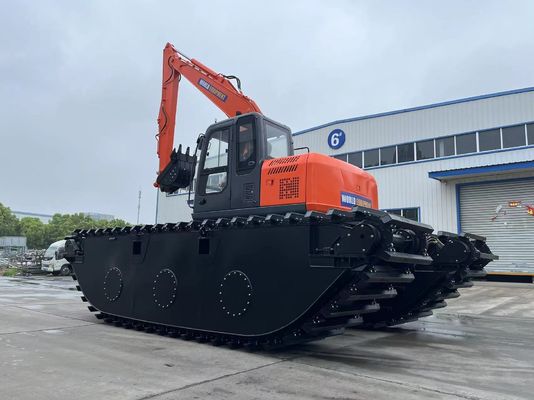 중국 최고 브랜드 사용되지 않은 양서식 발굴기 HK150SD 0.25 M3 강 청소 기계 장거리 붐