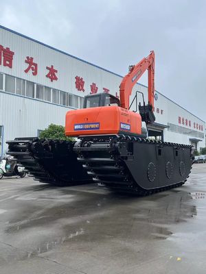 중국 최고 브랜드 사용되지 않은 양서식 발굴기 HK150SD 0.25 M3 강 청소 기계 장거리 붐